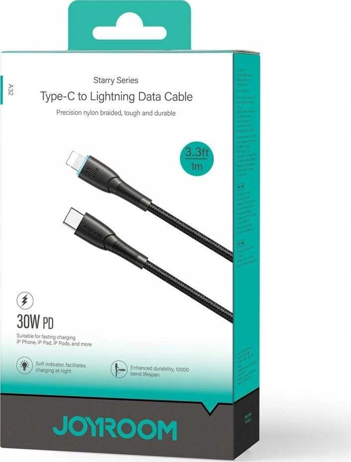 Kabelis Joyroom SA32-CL3 Starry USB-C iki Lightning 30W 1m Juodas