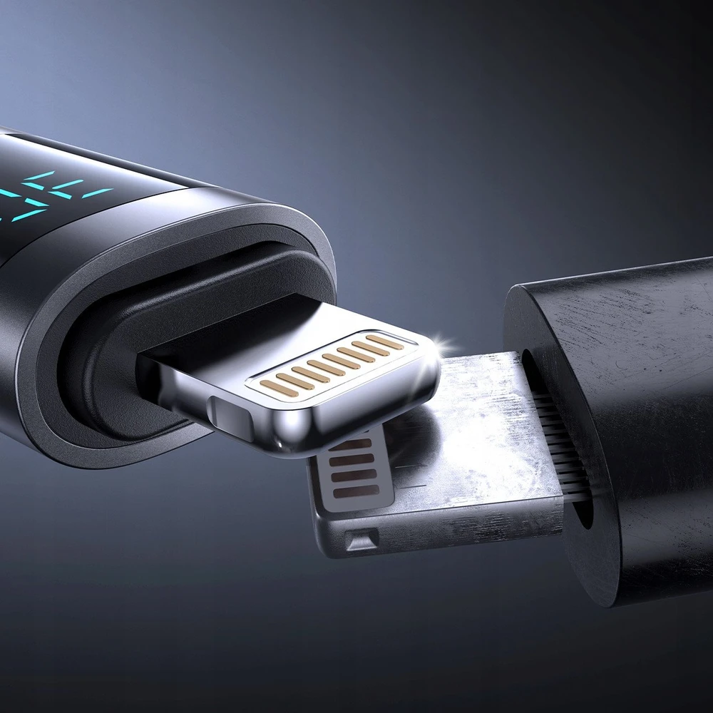 Joyroom S-A16 Pro Prism Series 30W USB-C – Lightning kabelis su Ekranas 1.2m – juodos spalvos