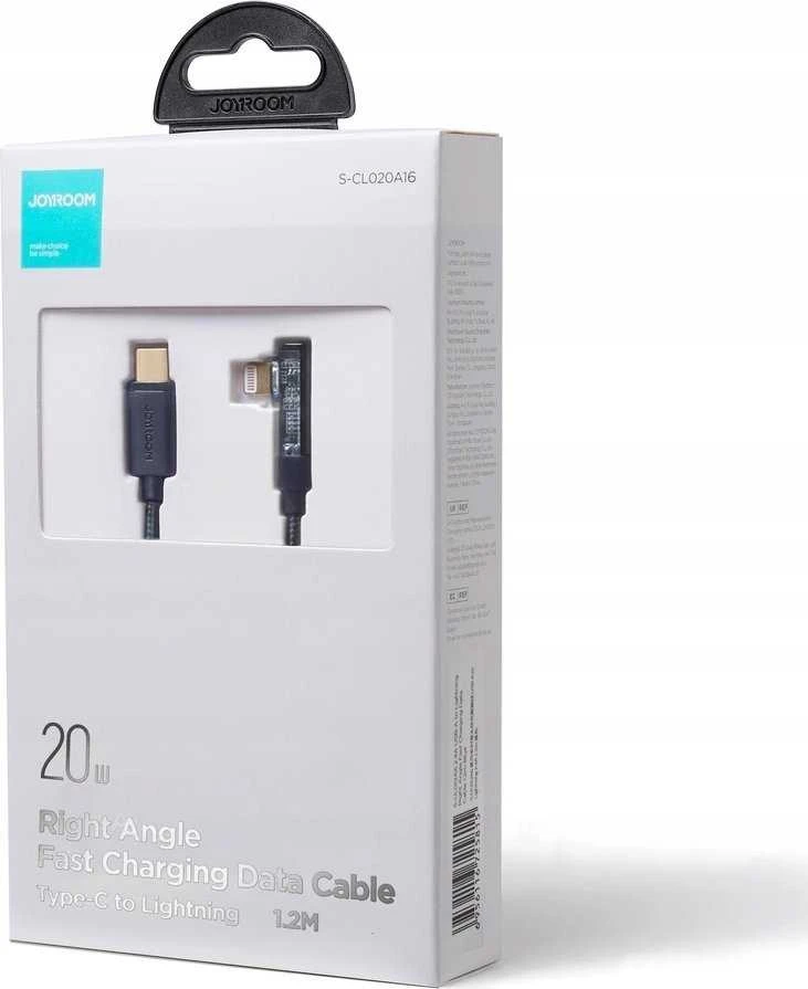USB-C žaibo kampo kabelis 20 W 1.2 m Joyroom S-CL020A6 (mėlyna)
