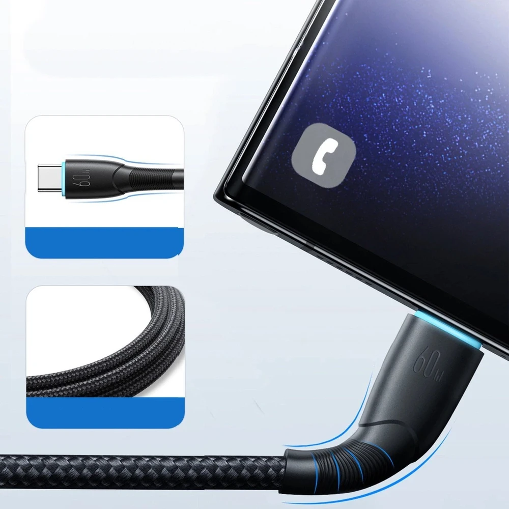Laidas USB-C į USB-C Joyroom SA32-CC3 Starry, 60W, 1m juodas