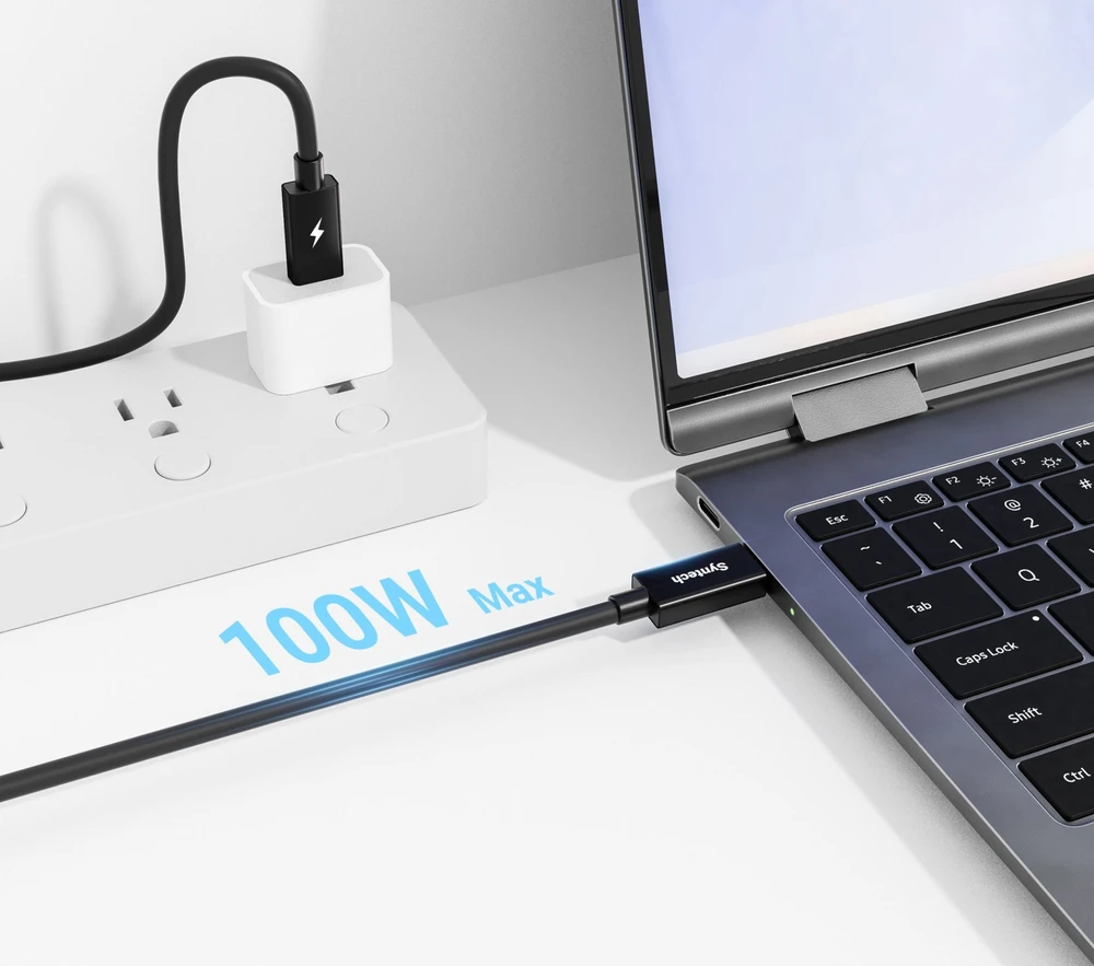 USB kabelis 2x USB-C USB TYPE-C kabelis 40 Gbps duomenų perdavimui USB4 + 100 W įkrovimas / BC600