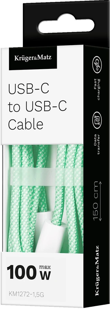 C tipo USB – C tipo USB kabelis 100 W 1.5 m Žalias Kruger & Matz Basic