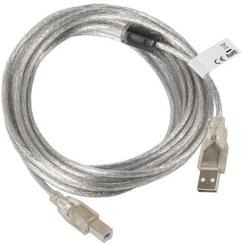 LANBERG CA-USBA-12CC-0050-TR Lanberg USB 2.0 AM-BM laidas su ferito permatomu 5 m