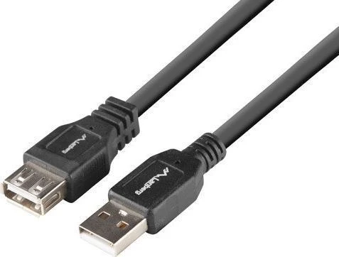 LANBERG CA-USBE-15CU-0018-BK extension cable USB 2.0 AM-AF 1.8m juodas