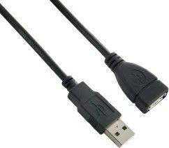 LANBERG CA-USBE-10CC-0050-BK extension cable USB 2.0 AM-AF 5m juodas