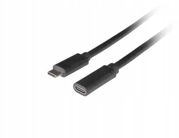Lanberg | USB-C M/F 3.1 kabelis | CA-USBE-20CC-0015-BK