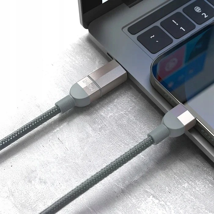 USB kabelis Lenyes USB-A + USB-C - USB-C + Lightning 1 m Pilkas
