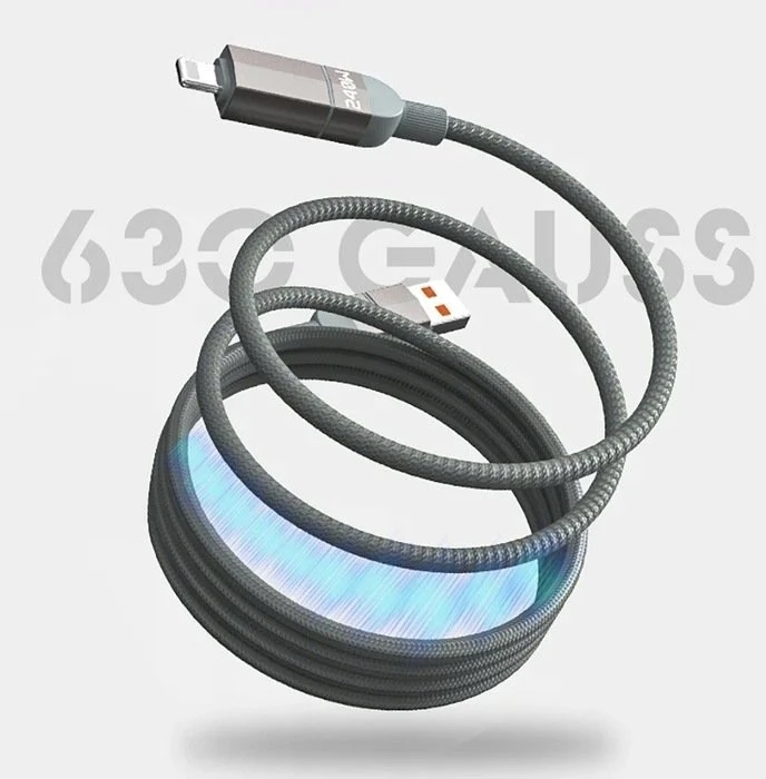 USB kabelis Lenyes USB-A + USB-C - USB-C + Lightning 1 m Pilkas