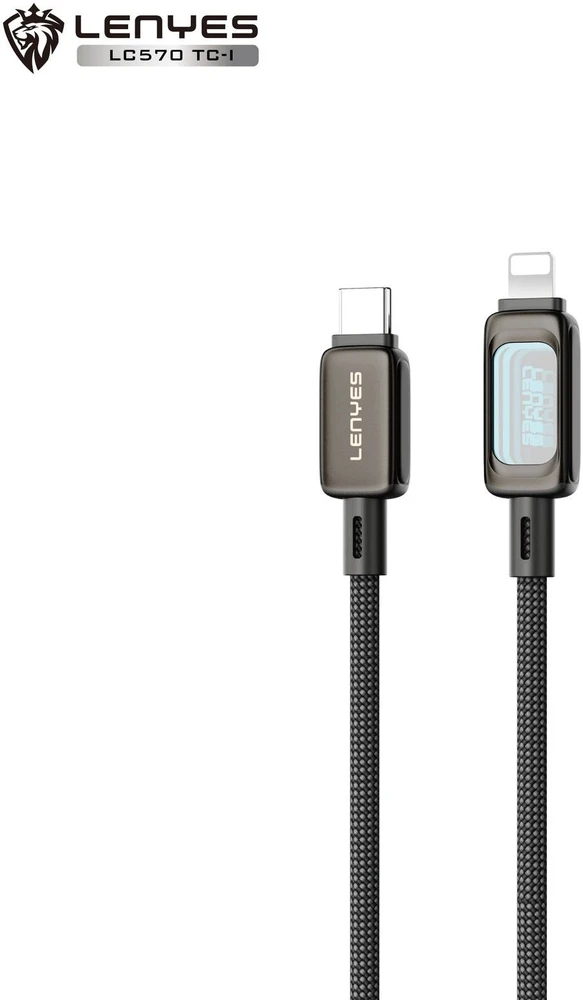 Kabelis USB Lenyes USB-C - Lightning 1.2 m Juodas