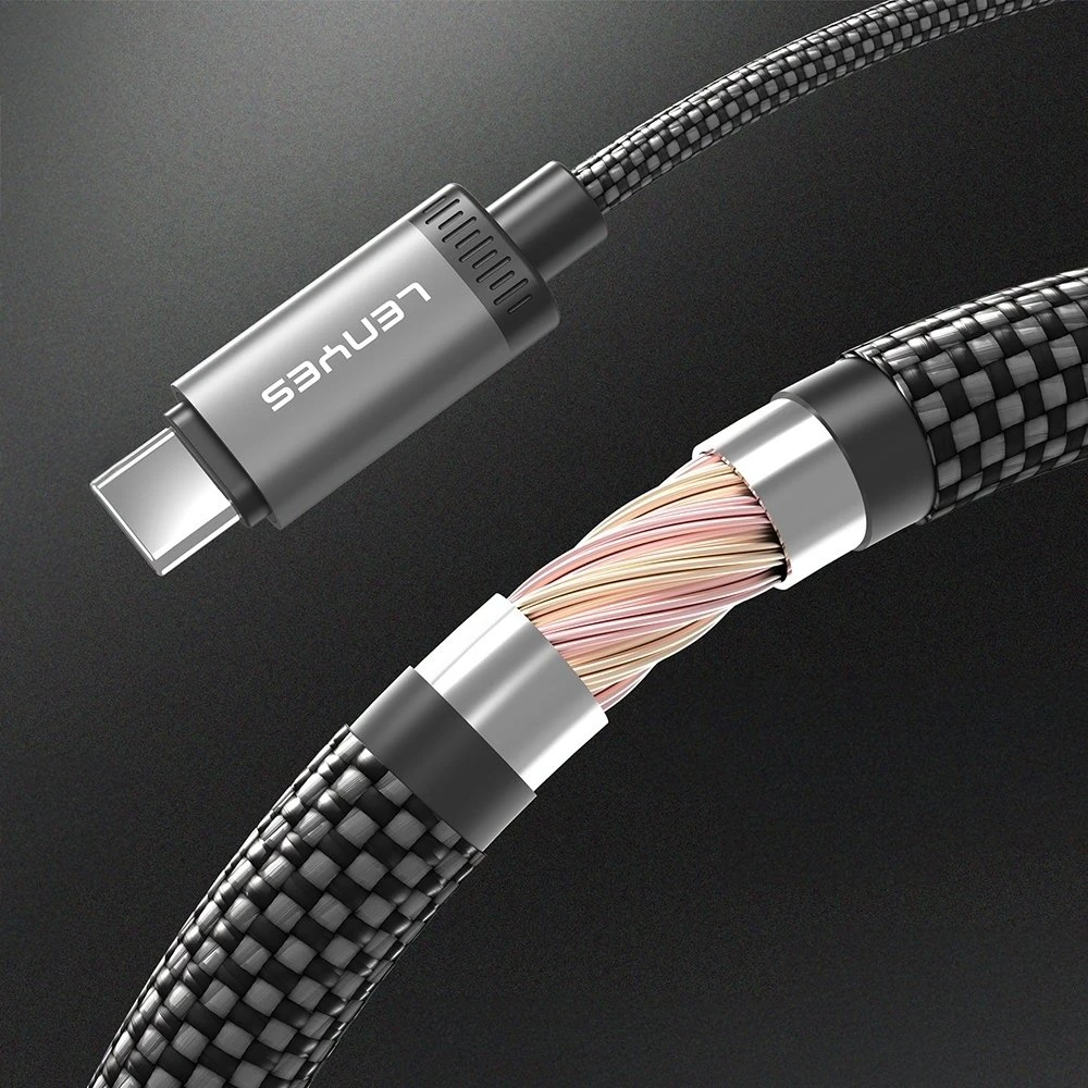 USB laidas Lenyes USB-C - USB-C 1,2 m juodai pilkas