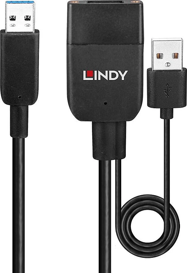 USB Kabelis - LINDY Hibridinis USB 3.2 Type A Laidas, 10Gbps, 35 m, Juodas