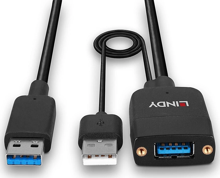 USB Kabelis - LINDY Hibridinis USB 3.2 Type A Laidas, 10Gbps, 35 m, Juodas