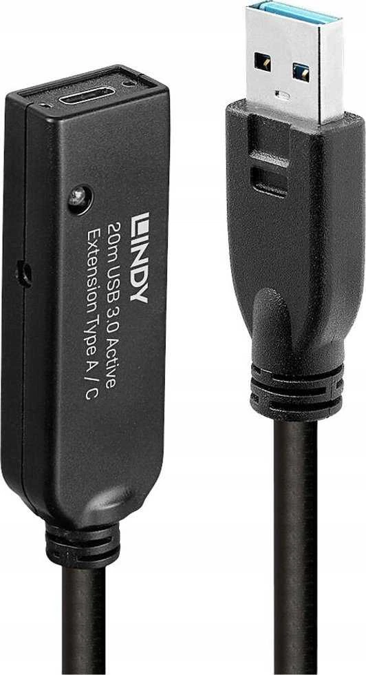 Lindy Adapteris - USB 3.0 Aktyvus Pratęsimas 20m Type A į C 5 Gbps