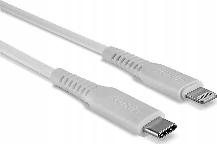 USB Kabelis - LINDY USB Type C į Lightning Laidas, M/M, 480Mbps, 1 m, Baltas