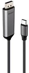 Kabelis USB Lindy USB-C - DisplayPort 1 m Pilka (43503)