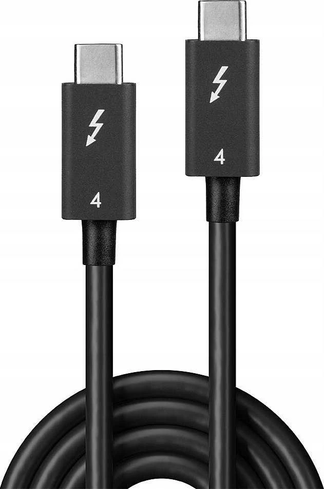 Thunderbolt Laidas - LINDY Thunderbolt 4 Laidas, 40Gbps, 100W PD, 1 m, Juodas