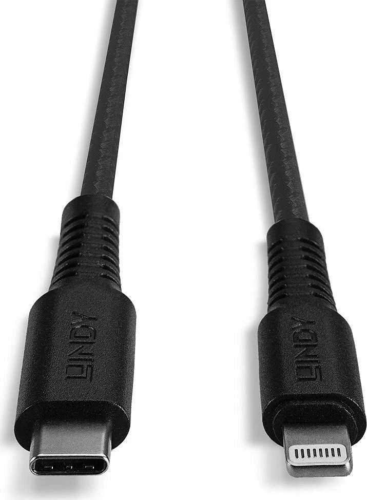 USB Kabelis - LINDY USB Type C į Lightning Laidas, M/M, 480Mbps, 3 m, Juodas