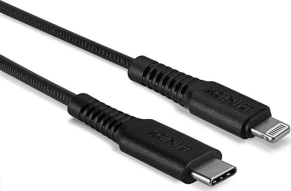USB Kabelis - LINDY USB Type C į Lightning Laidas, M/M, 480Mbps, 3 m, Juodas