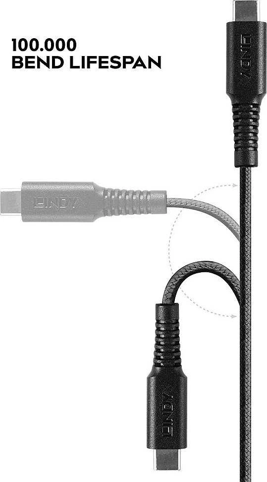 USB Kabelis - LINDY USB Type C į Lightning Laidas, M/M, 480Mbps, 3 m, Juodas