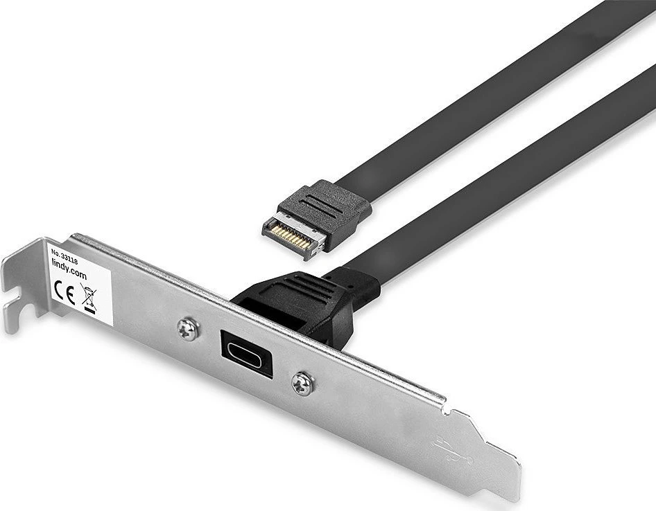 Kompiuterio priedas - LINDY Single Port USB 3.1 Gen 2 Type C Back Plate 10Gbps
