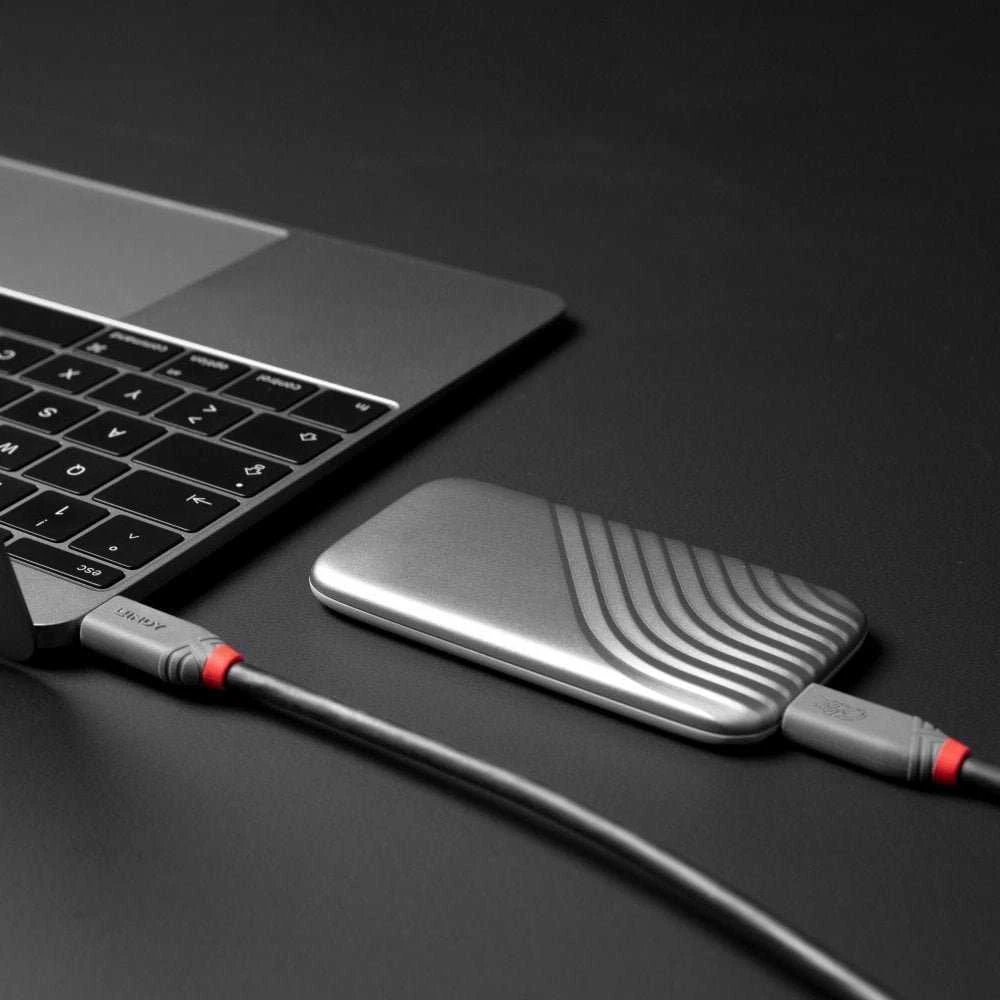 USB Kabelis - LINDY Anthra Line USB4 Type C Laidas, M/M, 40Gbps, 240W PD, 0.8 m, Juodas