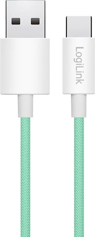 LogiLink USB-A - USB-C 0,5 m nailono pintas žalias