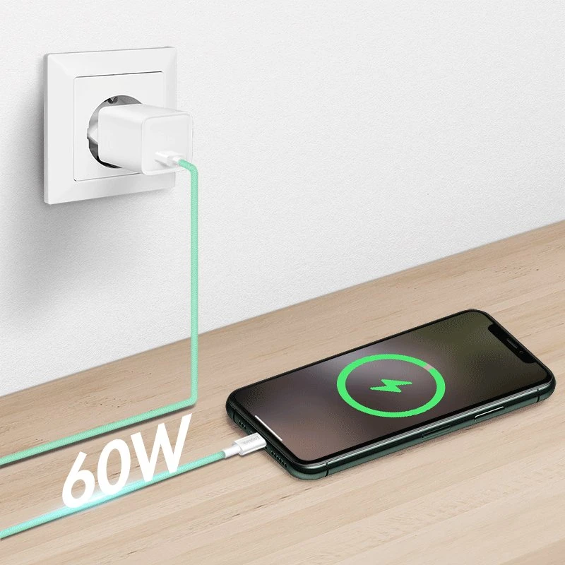 LogiLink USB-A - USB-C 1,5 m nailono pintas žalias