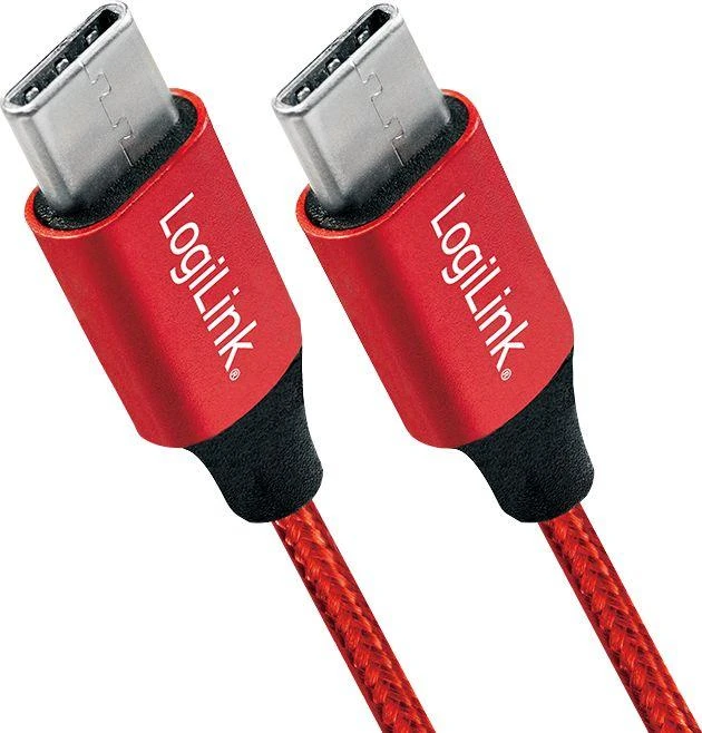 LOGILINK CU0155 LOGILINK – USB 2.0 laidas, USB-C į USB-C, raudonas, 0,3 m