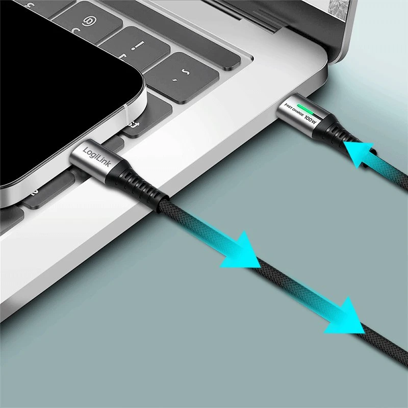 LogiLink USB-C 20 Gb/s, 100W 0,5 m pintas juodas