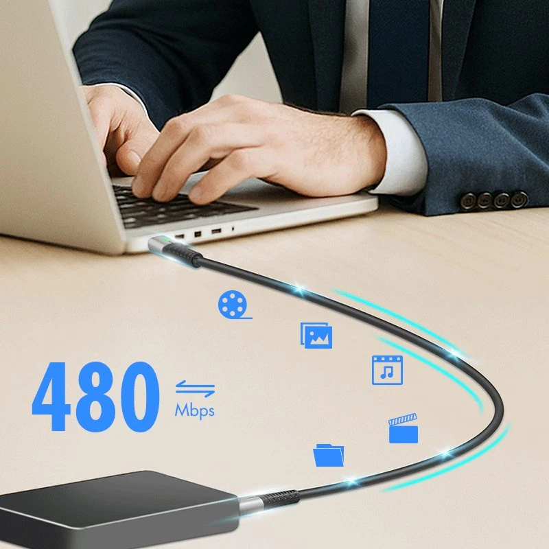LogiLink USB-C 480 Mb/s, 100W 0,5 m pintas juodas