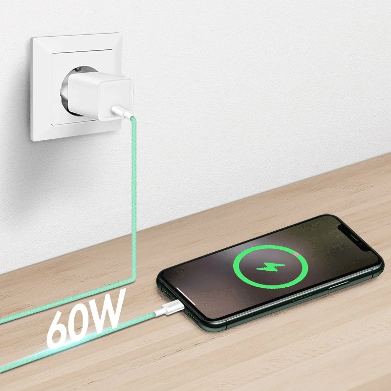 „LogiLink USB-C“ 1,0 m ilgio, nailono pynimo žalia
