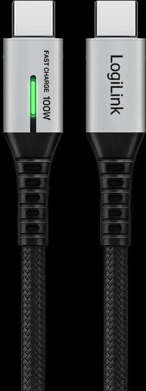 LogiLink USB-C 20 Gb/s, 100W 1,5m braided juoda