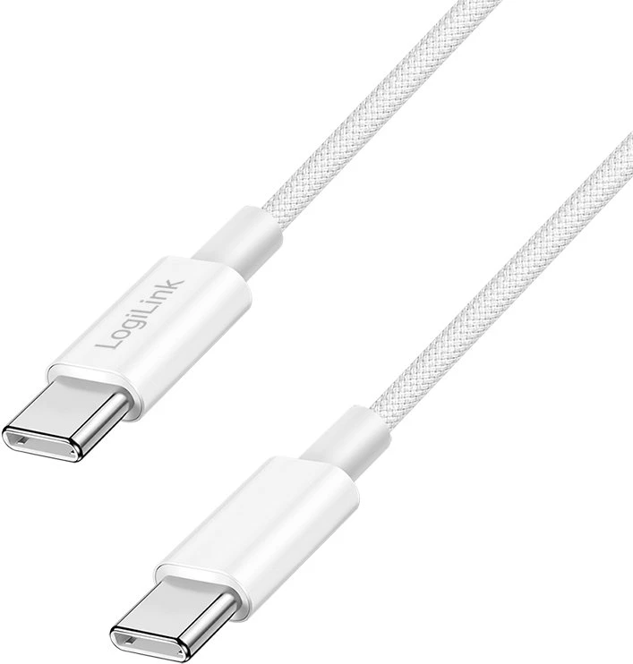 LogiLink USB-C 1,5 m nailono pynė balta