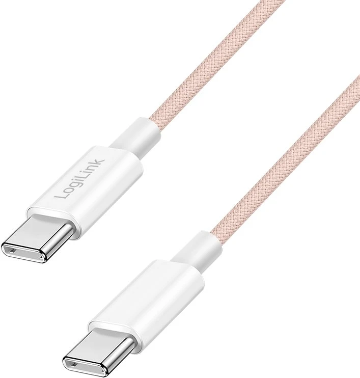 LogiLink USB-C 1.5m nailono pynė rožinė
