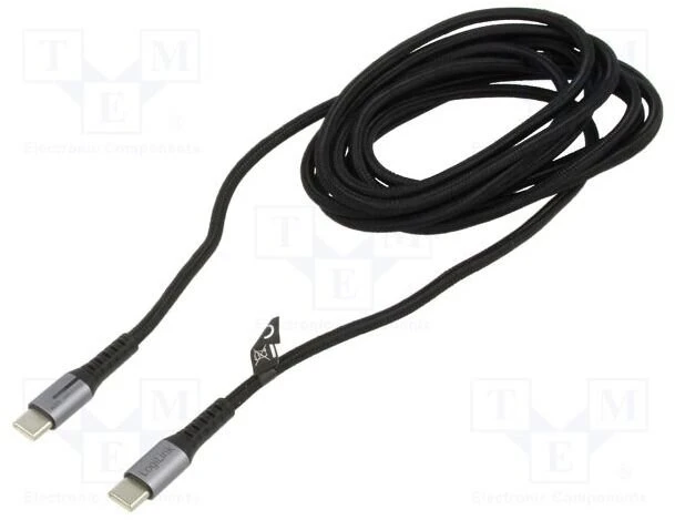 LogiLink USB-C 480 Mb/s, 100 W 3,0 m pintas juodas