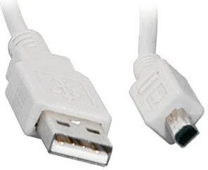 USB kabelis su logotipu (2.0), USB A M - 4 kontaktų M, 1.8m, baltas, lizdas, MITSUMI