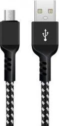 Kabelis „Maclean“ „microUSB“ laidas, palaikantis „Fast Charge 2.4A“, duomenų perdavimas, 5V/2.4A, juodas, 1 m ilgio, MCE473
