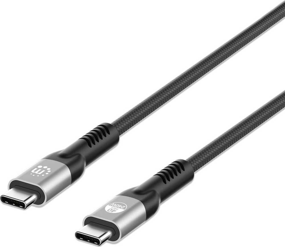 Kabelis USB Manhattan USB-C - USB-C 2 m Juodas (356381)