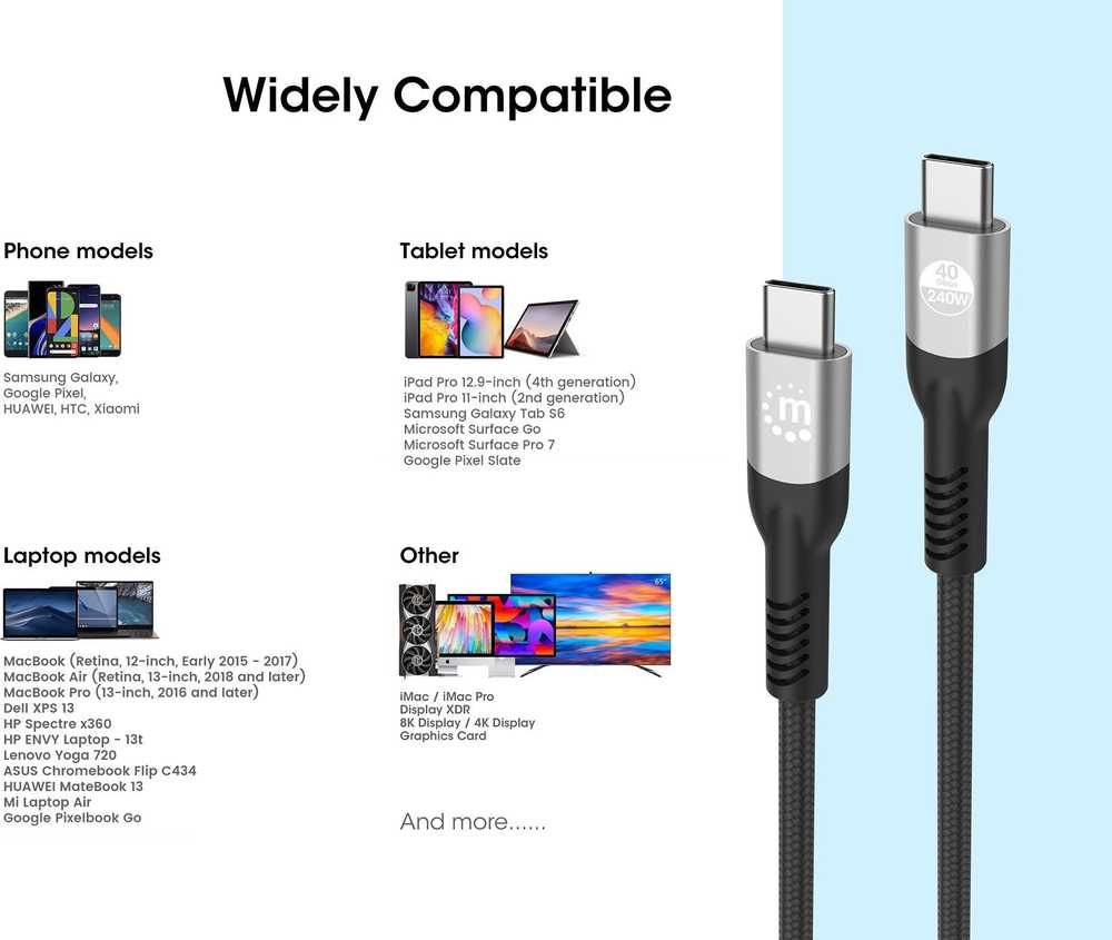 Kabelis USB Manhattan USB-C - USB-C 2 m Juodas (356381)