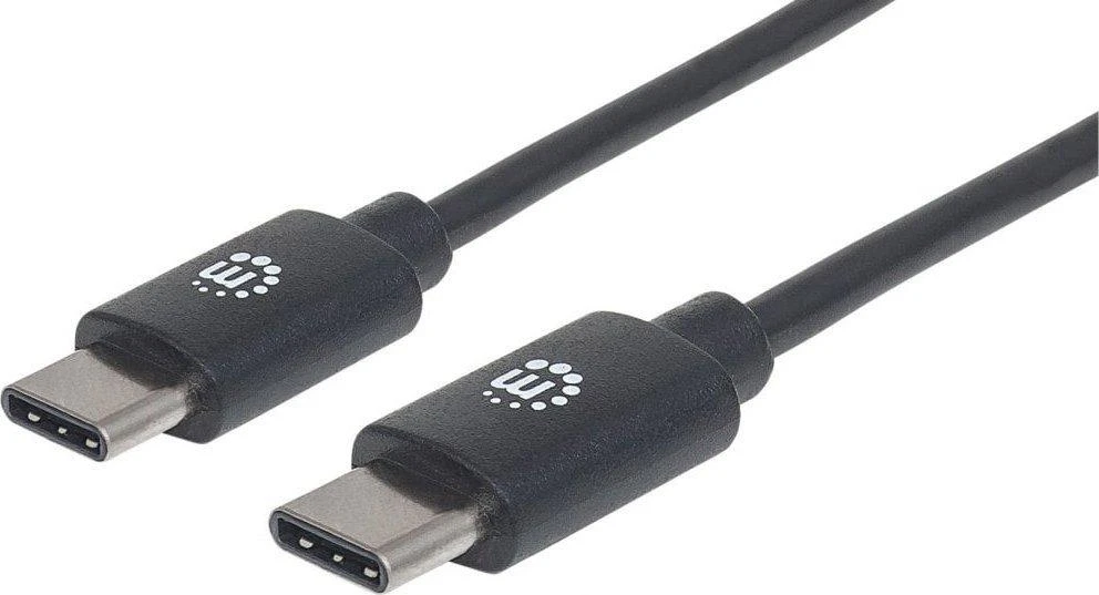 Kabelis USB Manhattan USB-C - USB-C 1 m Juodas (353342)