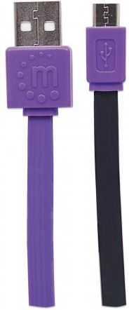 Kabelis USB Manhattan USB-A - microUSB 1 m Violetinis (391368)