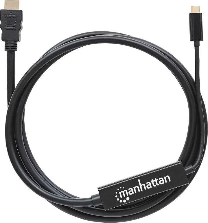 Intracom MANHATTAN USB-C į HDMI Adapteris Cable 2m juodas Konvertuoja DP Alt režimo signalą į HDMI 4K išvestį 2 m 6 pėd.