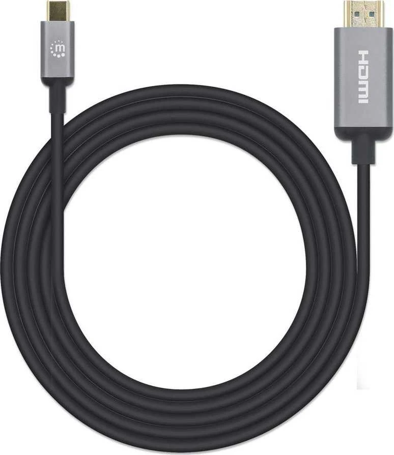 Kabelis USB Manhattan USB-C - HDMI 2 m Juodas (153607)