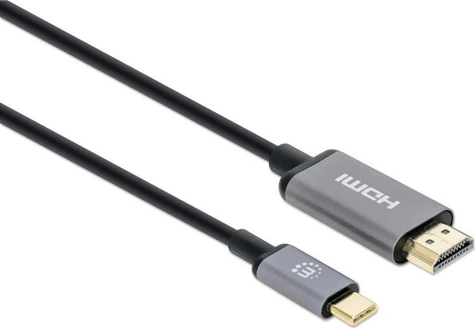 Kabelis USB Manhattan USB-C - HDMI 2 m Juodas (153607)
