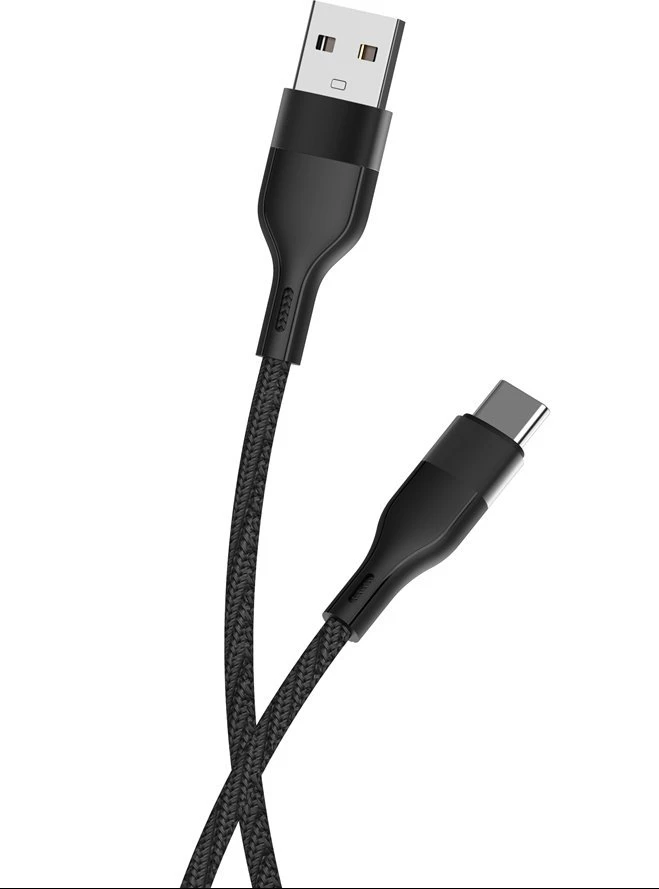 Maxlife MXUC-07 laidas USB – USB-C 1,0 m 3A juodas nailoninis