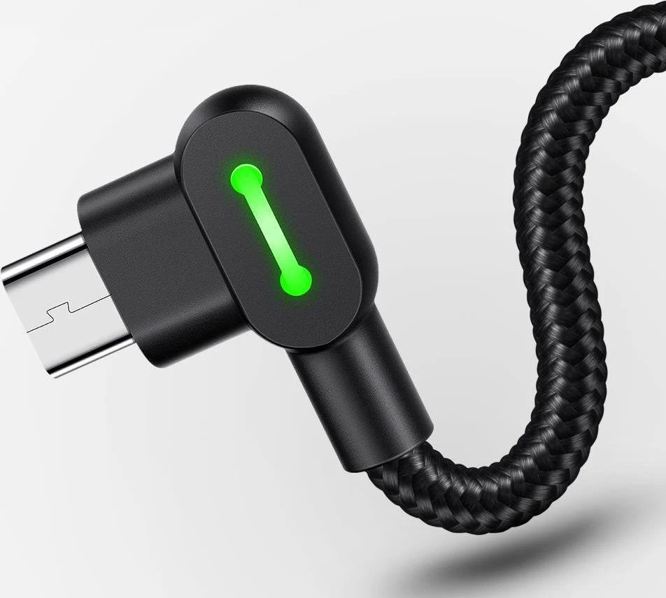 Mcdodo CA-5280 LED USB į mikro USB laidas, 1.2 m (juodas)