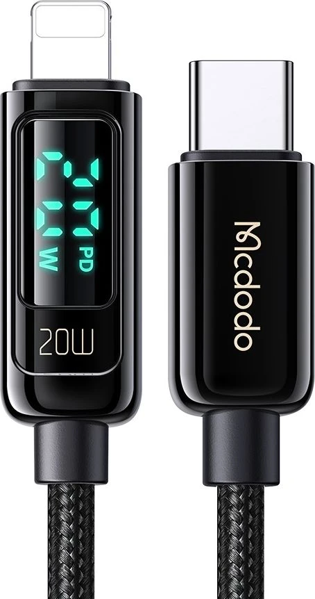 Mcdodo CA-8810 USB-C prie Lightning laidas, 36 W, 1.2 m (juodas)