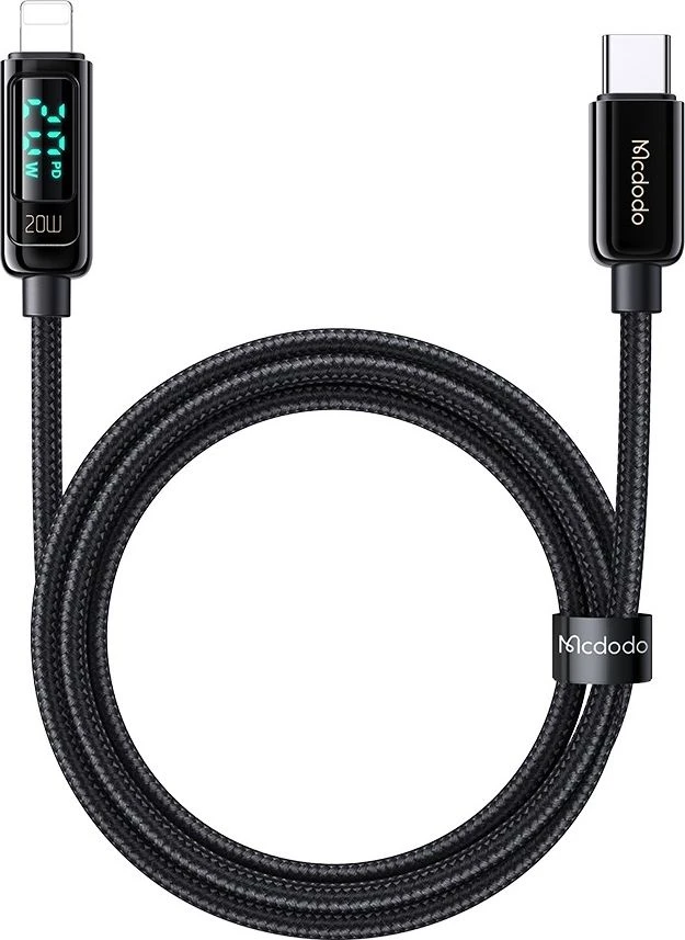 Mcdodo CA-8810 USB-C prie Lightning laidas, 36 W, 1.2 m (juodas)