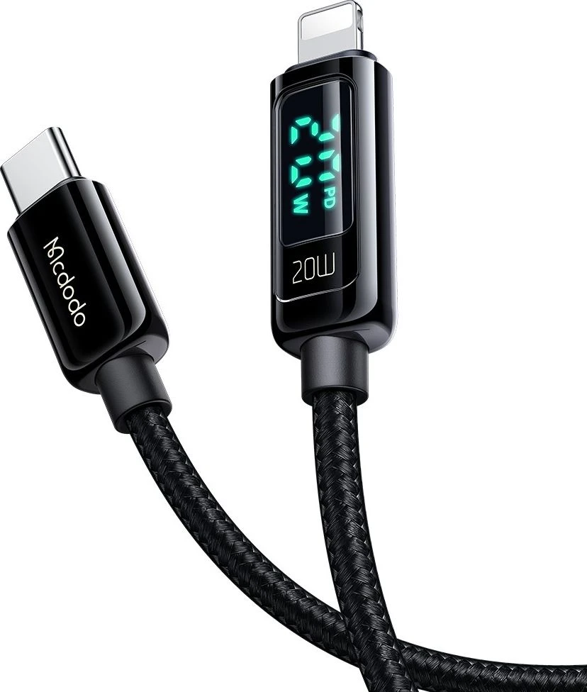 Mcdodo CA-8810 USB-C prie Lightning laidas, 36 W, 1.2 m (juodas)