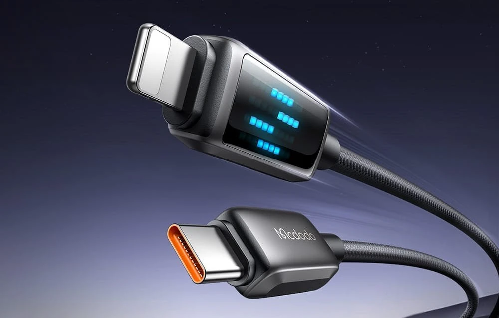 Mcdodo CA-2630 USB-C prie Lightning laidas, 36 W, LED ekranas, 1.2 m